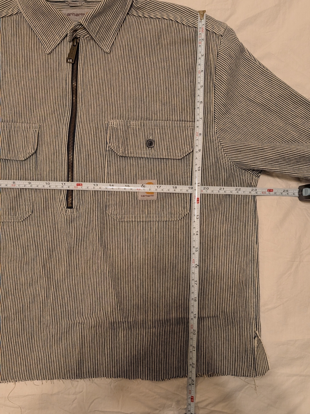 Carhartt Striped Half-Zip Work Pullover - Black & White - Picture 5 of 5